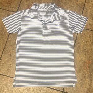 Blue and White Striped Kids Polo Shirt